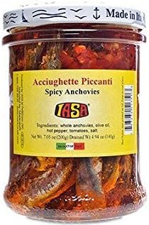 Acciughette Piccanti Spicy Anchovies with Red Pepper in Olive Oil 200 Gram Jar
