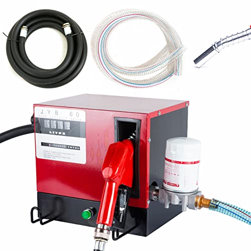 230V Dieselpumpe Selbstansaugend Heizölpumpe Pumpe Kraftstoffpumpe Ölpumpe 550W 60L/min Heizölpumpe 3600L/h mit Automatikdüse Ideal für den Privaten und Gewerblichen Gebrauch