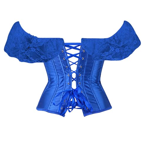 Corset noué à lacets rouge en taille M style bustier français rétro - 5