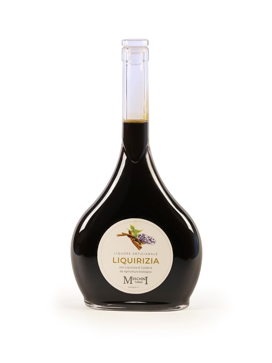 Moschini Farms - Liquirizia Liquore Artigianale con Liquirizia di Calabria da Agricoltura Biologica | Made In Italy | Bottiglie Esclusive Numerate a Mano