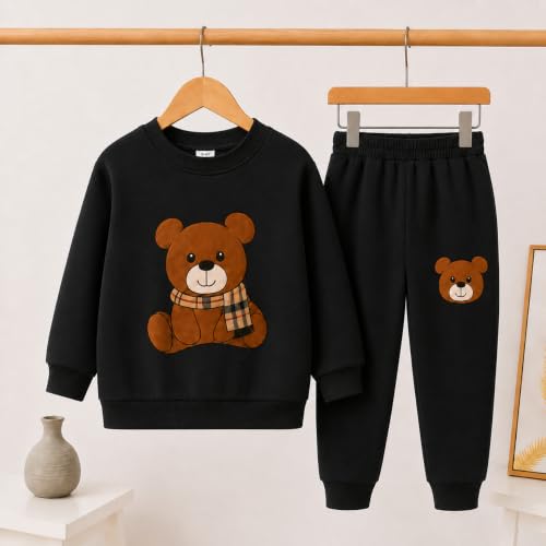 Image of Kids Winter Teddy Fleece Sweatshirt & Jogger Set for Kids Boys Girls