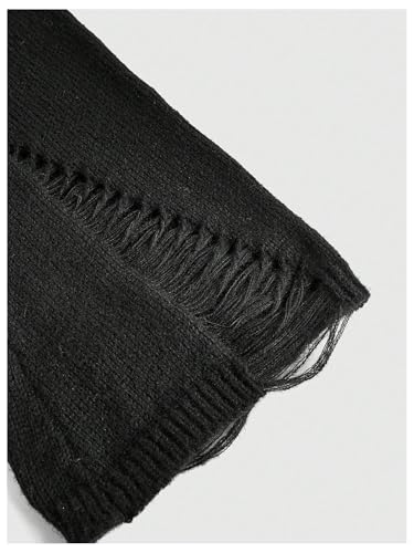 SOLY HUX Women's Cold Shoulder Ripped Sweater Goth Punk Long Sleeve Fitted Jumper Pullovers3
