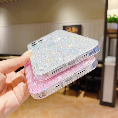 Coque antichoc Samsung S21 rose avec paillettes intégrées - 2