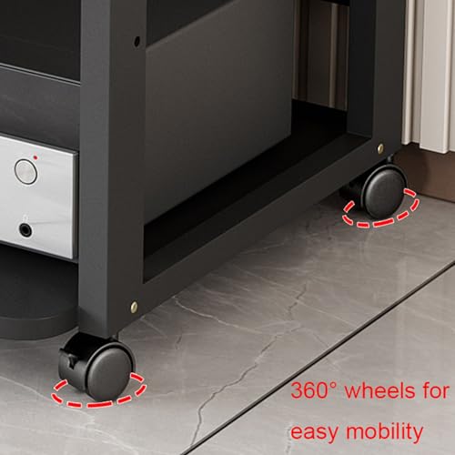 Meuble stéréo noir à 7 étagères de rangement pour console de jeu - 5