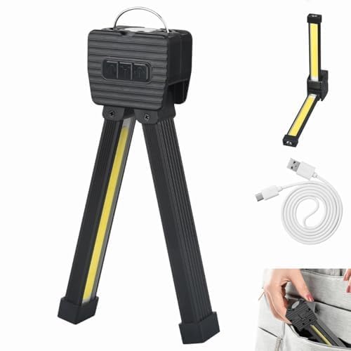 Portable Magnetic LED Work Light with 180° Foldable Stand, Rechargeable Gym Posing Light, Waterproof COB Flashlight with Hanging Hook, 7 Brightness Modes for Outdoor, Camping & Emergency Use-image-44