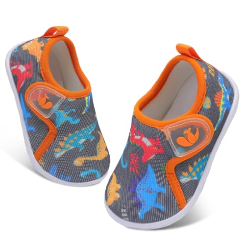 Image of FEETCITY Baby Boys Girls First Walking Shoes Infant Sneakers Crib Shoes Breathable Lightweight Slip On Shoes