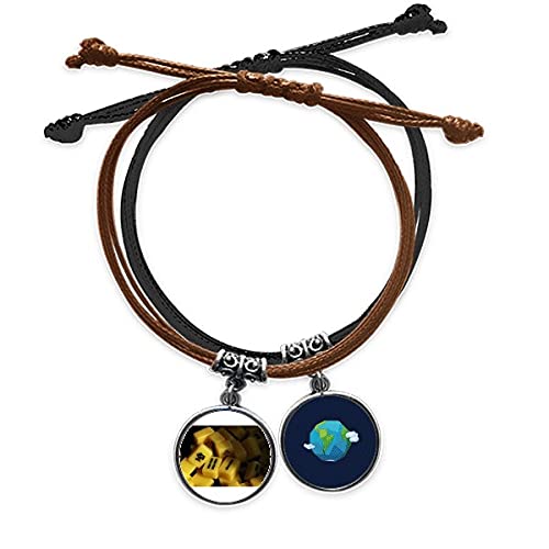 Pulsera de mahjong pulsera cuerda mano cadena cuero amuleto ajustable unisex