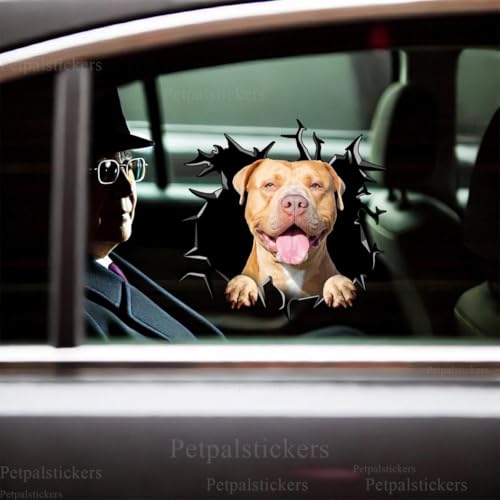 Image of Vinyl Dog Stickers - Car Decals for Women, Dog Lovers (Pitbull Decals)