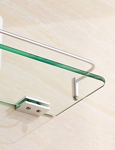Estante de cosméticos de vidrio cuadrado con hardware de baño resistente 3