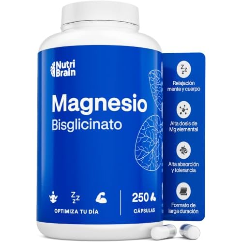 250 cap Bisglicinato de Magnesio 2.000mg | MAX Absorción, Sin Efectos Laxantes | Sueño Reparador y Energía, Reducción de Ansiedad, Soporte Óseo y Muscular, Concentración