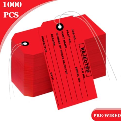 Limited Control Tags 1000 Rejected Tags Individually Pre-Wired - Red Inspection Cardstock ...