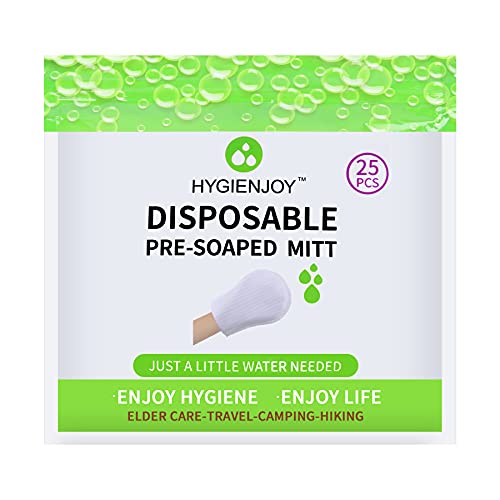Hygienjoy-Rinse Free Bath Wipes(25 Counts),Disposable No Rinse Body Wash,More Convenient To Use,Mitten Shower Wipes,For Nursing The Elderly,The Injured And The Disabled (1 Pack) #TOP2