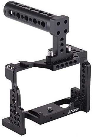 Andoer Video Camera Cage with Top Handle compatible with Sony A7II A7III A7SII A7M3 A7RII A7RIII, With Cold Shoe Mount