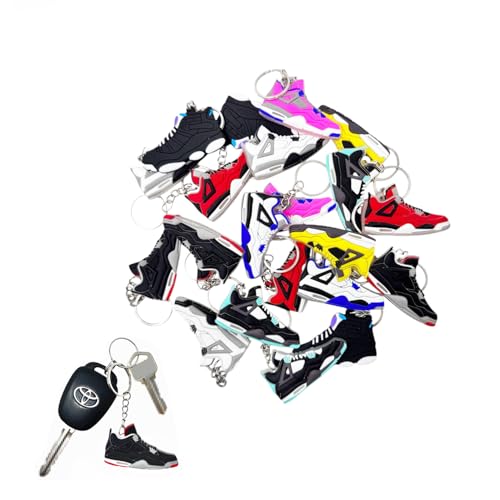 TSY TOOL 30 Pcs of Random Mini Retro Sneaker Keychains Shoe Key Chains for Goodie Bags Collectors Sneakerhead
