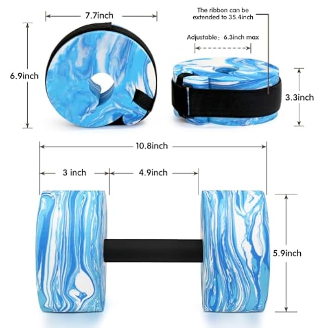Water Dumbbells Set, 2 Pack Camouflage EVA-Foam Dumbbell Water Aerobics Fitness Equipment for Pool Exercise, Water Fitness Equipment, Water Aquatic Exercise Dumbbell Set for Weight Loss