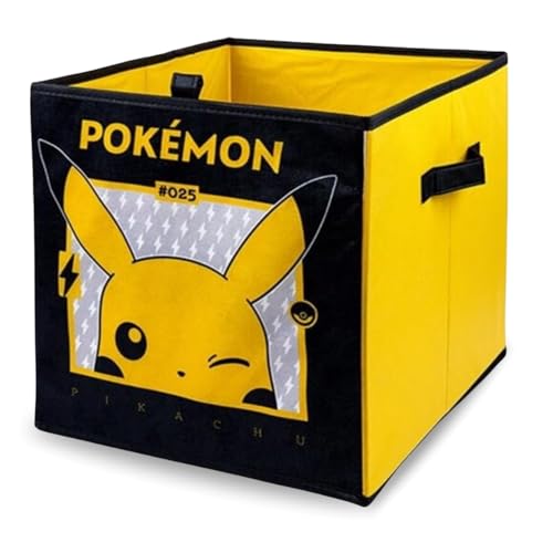 Boîtes de rangement pliables Pokémon pour enfants avec poignées | Cubes de rangement pliables en tissu durable | Compatible avec les meubles Ikea Kallax |...