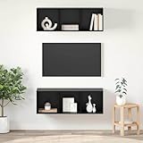 Matériau: Bois d'ingénierie Générique Meubles TV muraux 2 pcs Chêne Noir 37 x 37 x 107 cm,Meubles, Meubles TV, Noir (Poids 37.4KG)