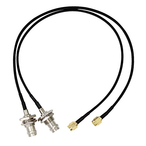 ESUMIC® Cable de Antena SMA Macho a BNC Hembra Adaptador de Enchufe Pigtail Cable 13" Negro 2 Paquete