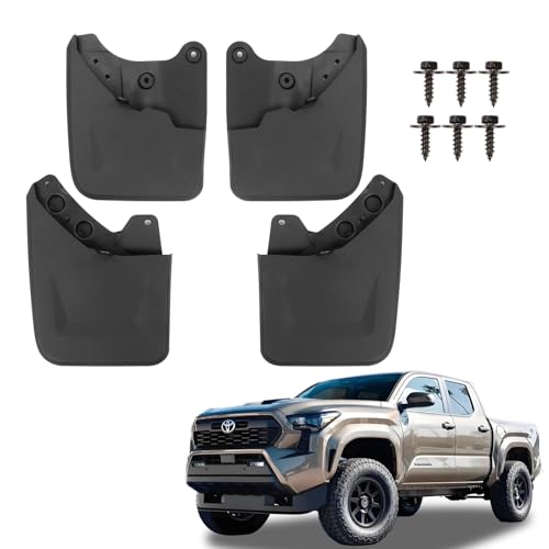 Image of Mud Flaps Splash Guards Fits for Toyota Tacoma 2024 | No Drilling Required Bendable Mud Guards | Front & Rear 4-Piece Set Car Accessories