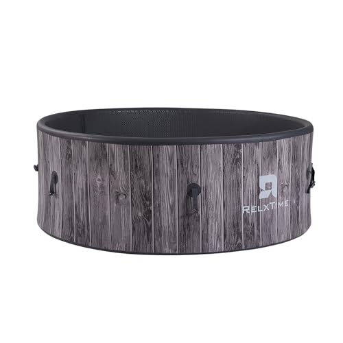 Portable Hot Tub 4-6 Person, Inflatable Hottub with Energy Efficient Spa Cover, 130 Air Jets with Heater Pump, Outdoor Spa for Relaxation, 1 Pool Mat, 2 Filters, Round