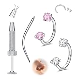 Informations sur le produit : Le piercing de nez en forme de fer à cheval est de 18G (1 mm). Le kit comprend un piercing septum en zircone et un attrape-boules de piercing. Offrez une variété d'options de style pour votre vie quotidienne.