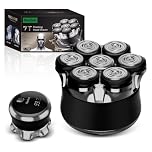 Electric Head Shaver for Bald Men, Professional 7D Waterproof Shaver with Upgraded Flexible Blades, USB-C Fast Charging, Long Battery Life, Wet & Dry Use, LED Display & Easy Clean