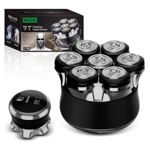 Rasoir électrique rotatif 7D homme étanche IPX7 avec charge rapide USB-C moderne