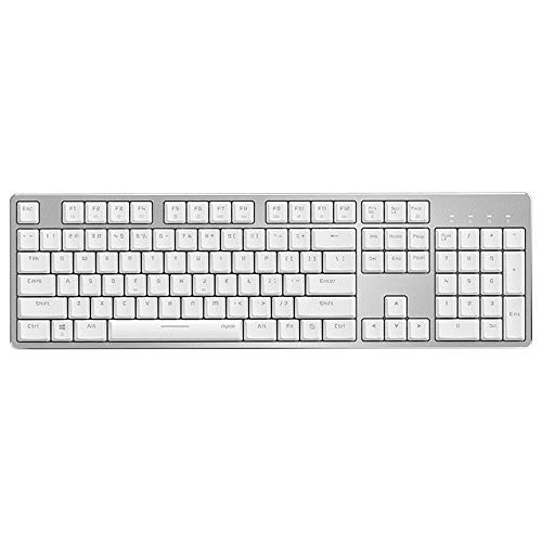Teclado mecánico Juegos mecánicos Teclado 104Keys Recargable Bluetooth Wireless Wired retroiluminado Teclado para Juegos para PC/Mac Gamer, mecanógrafo (Color : White, Size : One Size) Cover