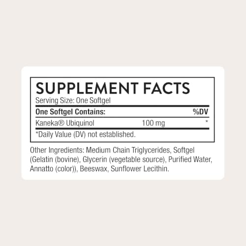 THORNE Ubiquinol, Coenzyme Q10 (CoQ10) 100 mg Supplement, 60 Softgels — view 4