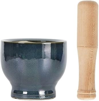 Mortar and Pestle Set Home Ceramic Garlic Pounding Bowl Kitchen Tools Practical Pounding Jar Grinding Jar Spice Grinder Spice BowlBlue