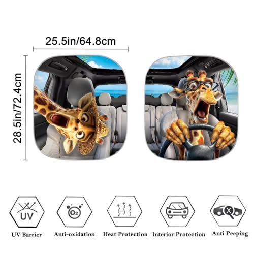 Image of Car Sun Shade Windshield Foldable Removable Giraffe Drive Automotive Accessories Auto Interior Protector Reflect UV Sun and Heat and Protect Your Car