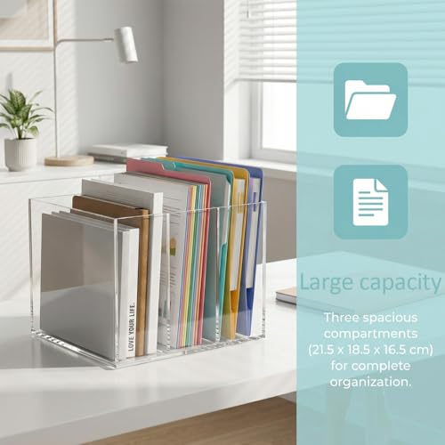Porte-revues en acrylique transparent, trieur de documents et tablettes