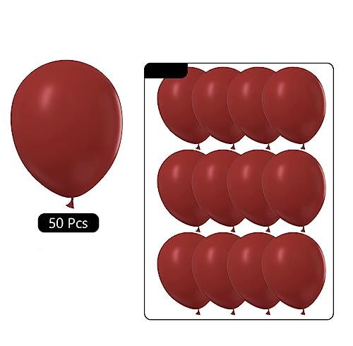 Image of 50 Pcs Retro Balloons Made of Strong Rubber (Retro Red)