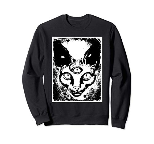 d'Halloween Gothique Chat Noir Satanique Sweatshirt Cover