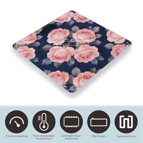 Báscula digital para cuerpo azul marino y rosa, hasta 180 kg miniatura 3