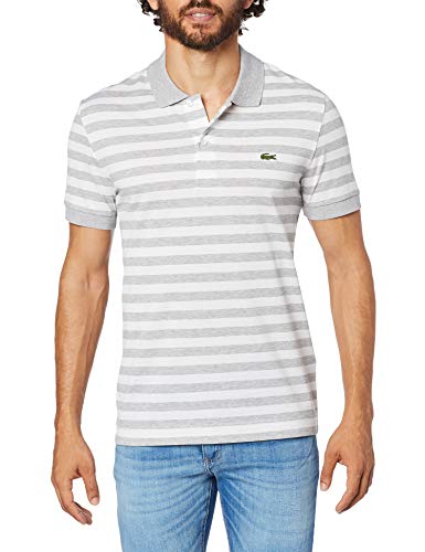Polo, Lacoste, Masculino, Cinza Mescla/Branco, P