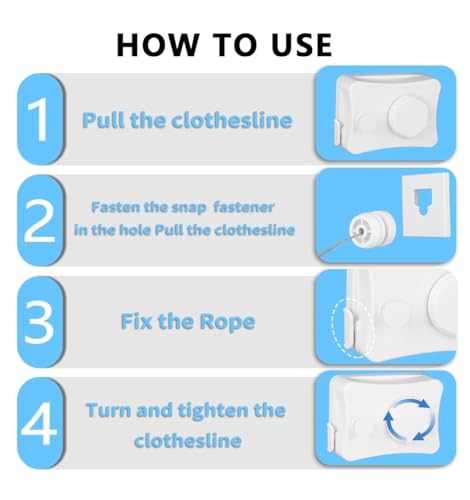 Image of Retractable Clothesline 5 Metre - Wall Mounted Indoor & Outdoor Drying Line (Single /Double Line), ABS Housing & 304 Stainless Steel Wire for Bathroom, Balcony, Laundry Room (Single Line)