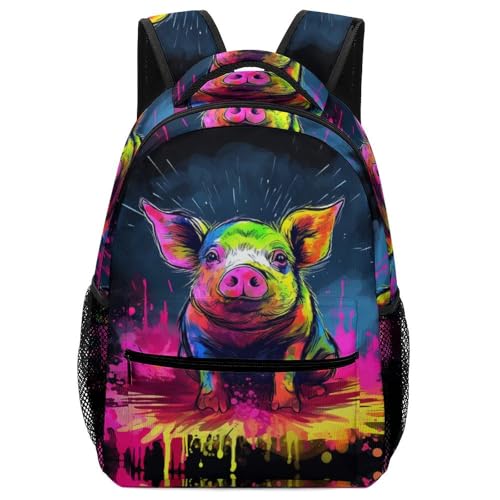 Sac d'école cochon avec bretelles confortables pour fille et garçon