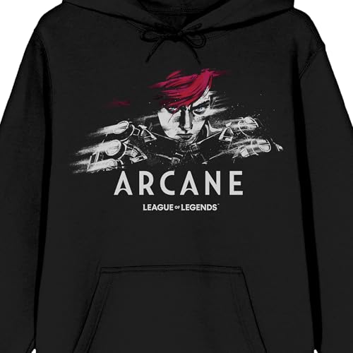Bioworld Arcane Vi in Black and White, Logo text on Black Adult Hoodie2