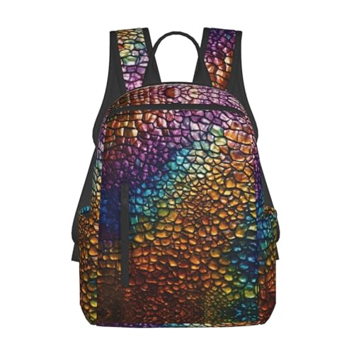 Sac à dos classique léger imprimé serpent pour randonnée et voyage