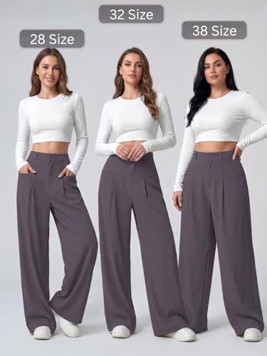 Image of GRECIILOOKS Trousers for Woman | Womens High Rise High Waist Flared Korean Style | Formal Pant for Women Office Wear| Track Pants for Womans Elegant for College & Events (Available in Plus Size)