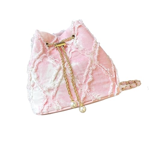 Sac seau matelassé denim pour femme pochette hobo et sac à main à bandoulière