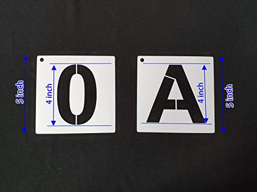 36 Pcs 4 Inch Reusable Letter & Number Stencils - 36 Pcs Alphabet Art Craft Templates by HZMM - Used condition - Image 2