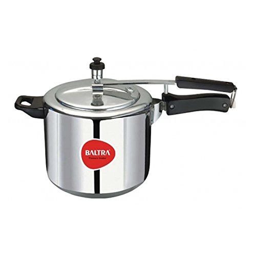 BALTRA Stella Induction Aluminum Pressure Cooker, 5 Liters Inner Lid, SILVER (BIP-102)