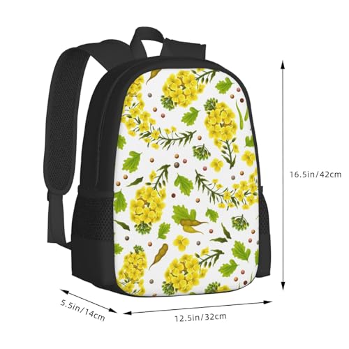 Rape flowers Backpack Large Capacity Backpacks Leisure Travel Daypack 12.5X5.5X16.5 inch2