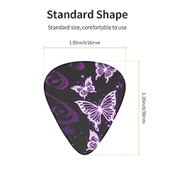 Lot de 12 médiators pour guitare basse électrique et acoustique Motif papillon Violet - Les Beatles, Paul McCartney, John Lennon, RIngo Starr, George Harrison Lot de 12 médiators pour guitare basse électrique et acoustique Motif papillon Violet – Image 4