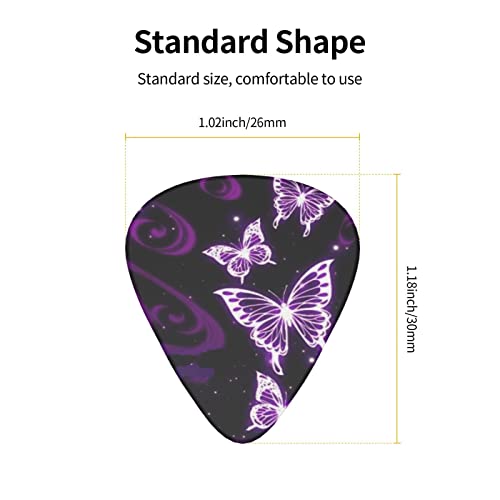 Lot de 12 médiators pour guitare basse électrique et acoustique Motif papillon Violet - Les Beatles, Paul McCartney, John Lennon, RIngo Starr, George Harrison Lot de 12 médiators pour guitare basse électrique et acoustique Motif papillon Violet – Image 5