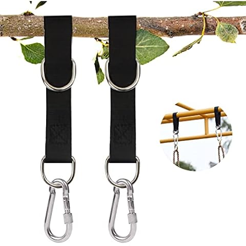 AMONENZ 2 Pcs Swing Hanging Straps, 55cm Tree Swing Straps Hanging Set, Heavy Hanging Straps Holds 440 lbs with Carabiner for Tree Swing Seat, Hammock, Plank Cover