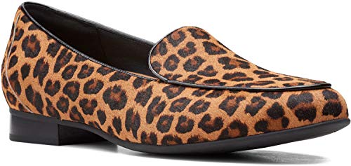 Image of Clarks womens Un Blush Ease flats shoes, Leopard Print, 8 US