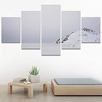 SIGNWIN 5 Panel Canvas Wall Art Snow Mountain for Home Decorations Ready to Hang - 60